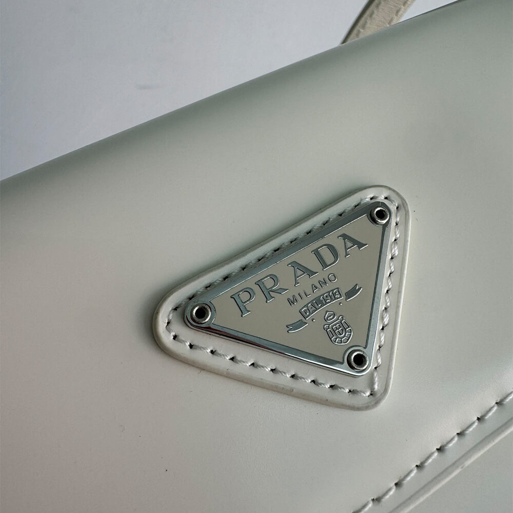 Small Prada Cleo brushed leather shoulder bag with flap