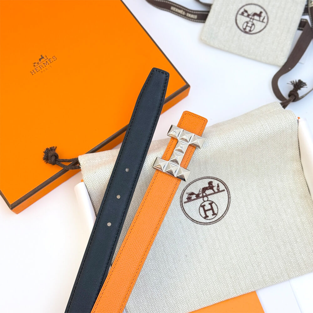 H Infini belt buckle   Reversible leather strap 24 mm