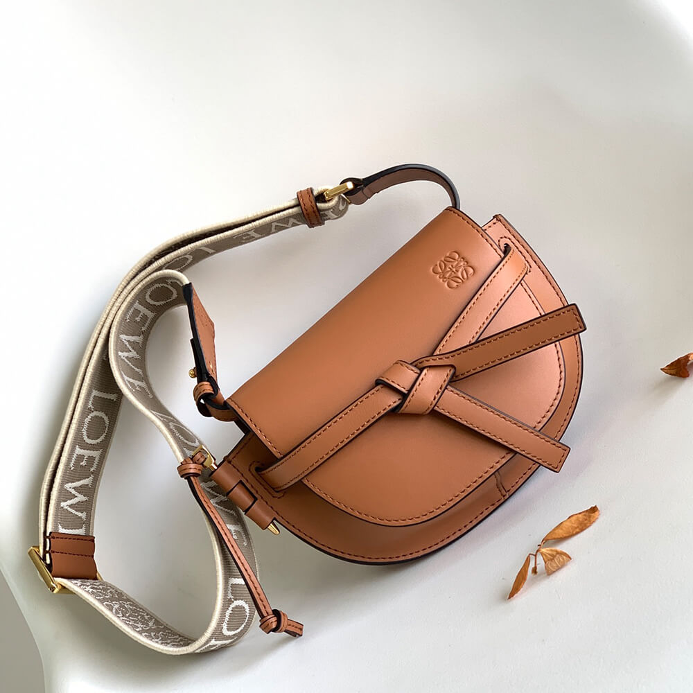 Mini Gate Dual bag in soft calfskin and jacquard(HIGH-END Grade)