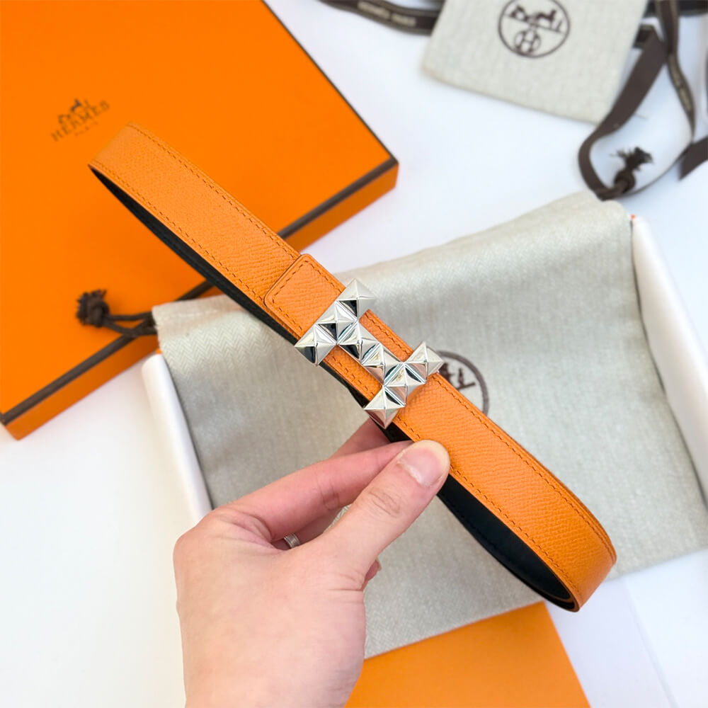 H Infini belt buckle   Reversible leather strap 24 mm