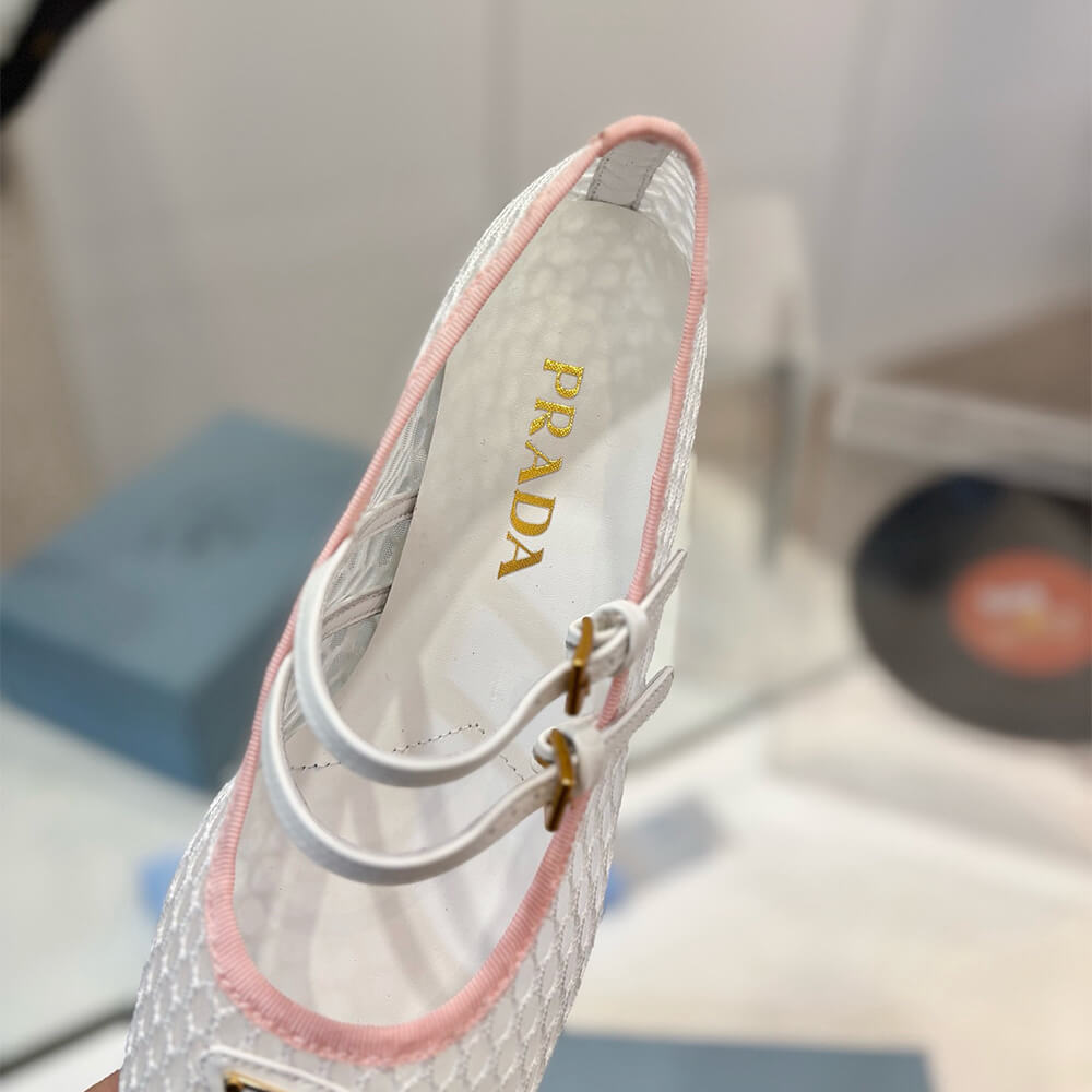PRADA Mesh fabric ballerinas
