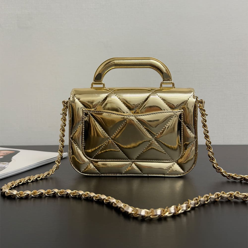 CHANEL Mini Flap Bag with Top Handle(high-end grade)