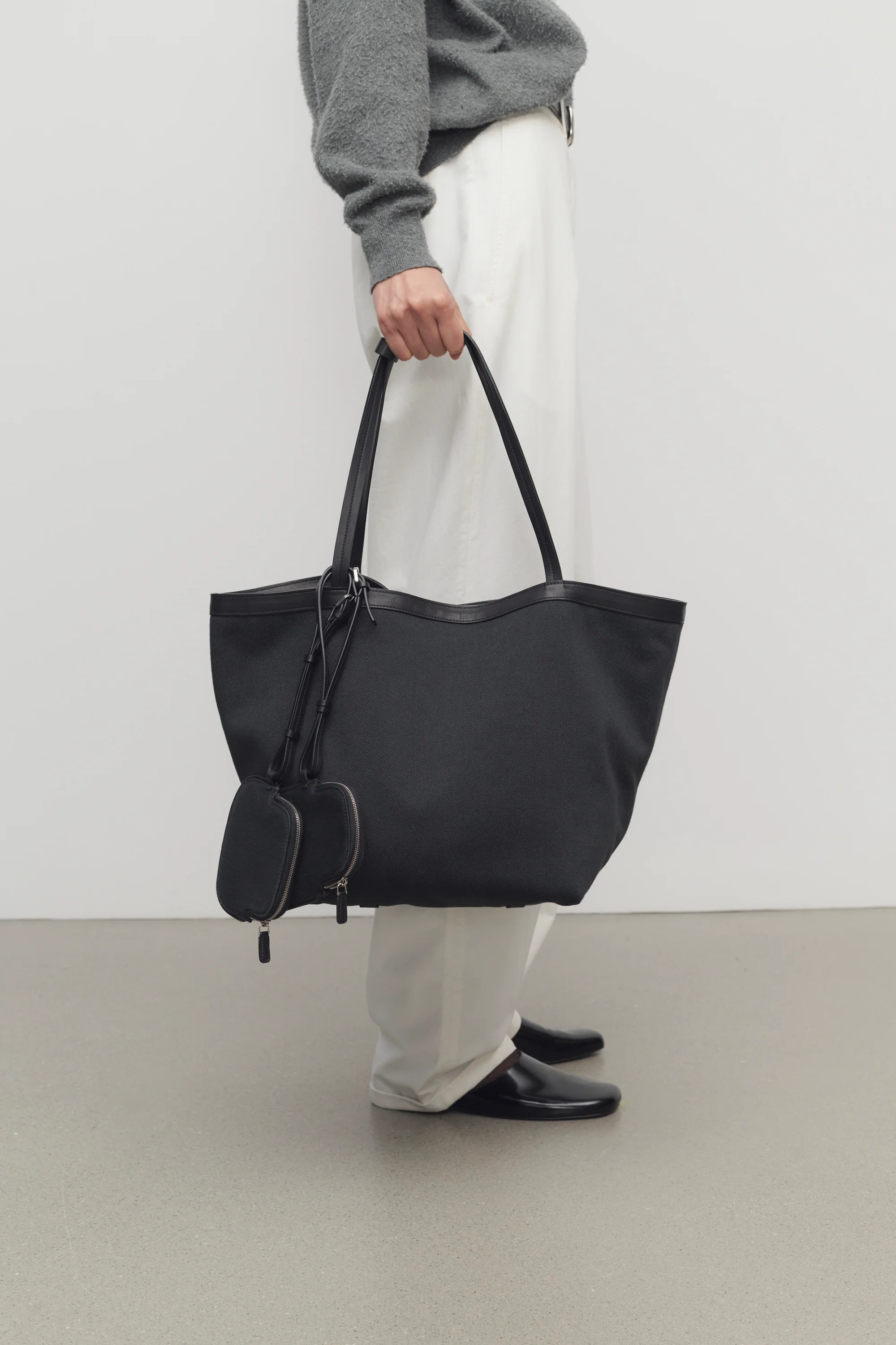 Park Tote Three Canvas Bag in Cotton and Leather