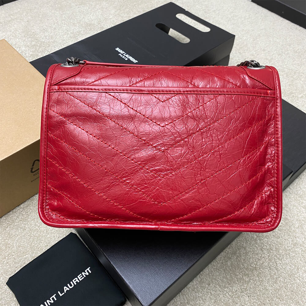 YSL NIKI MEDIUM IN CRINKLED VINTAGE LEATHER(HIGH-END GRADE)