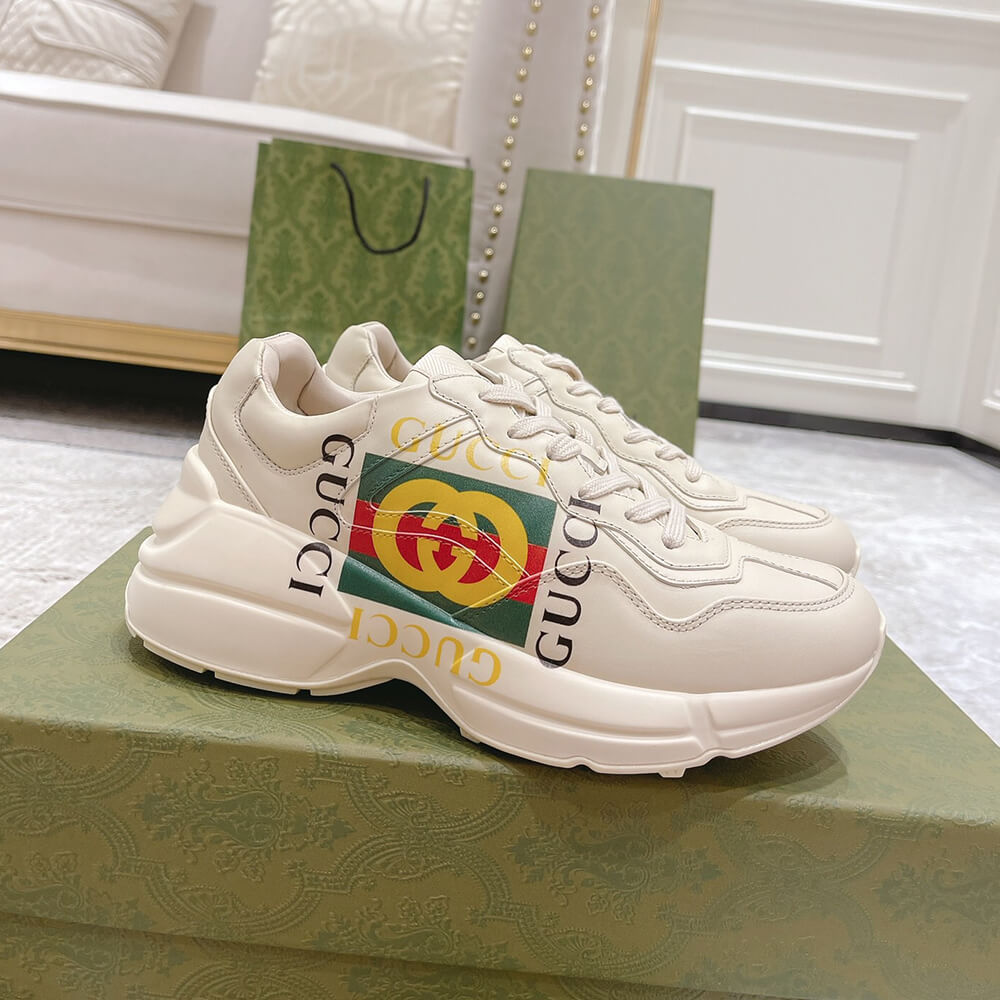 Rhyton Gucci logo leather sneaker