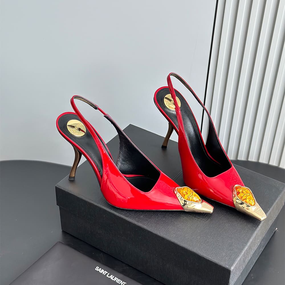 YSL Loulou Slingback Pumps in Patent Leather