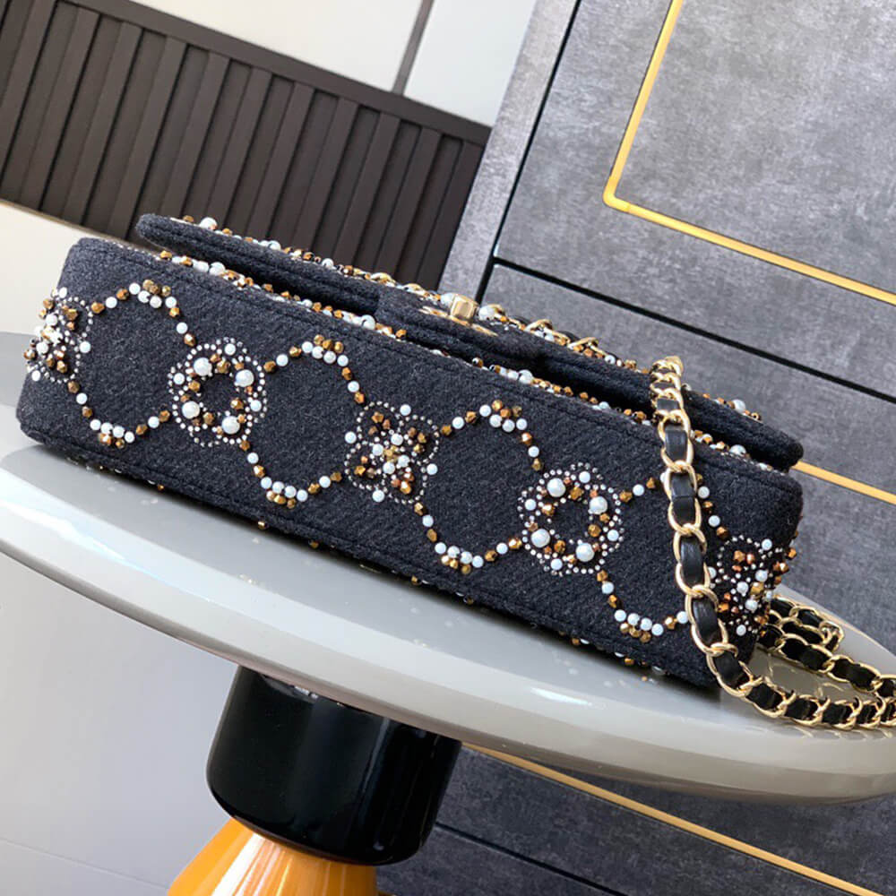 CHANEL Pearl Classic Double Flap Handbag(HIGH-END GRADE)