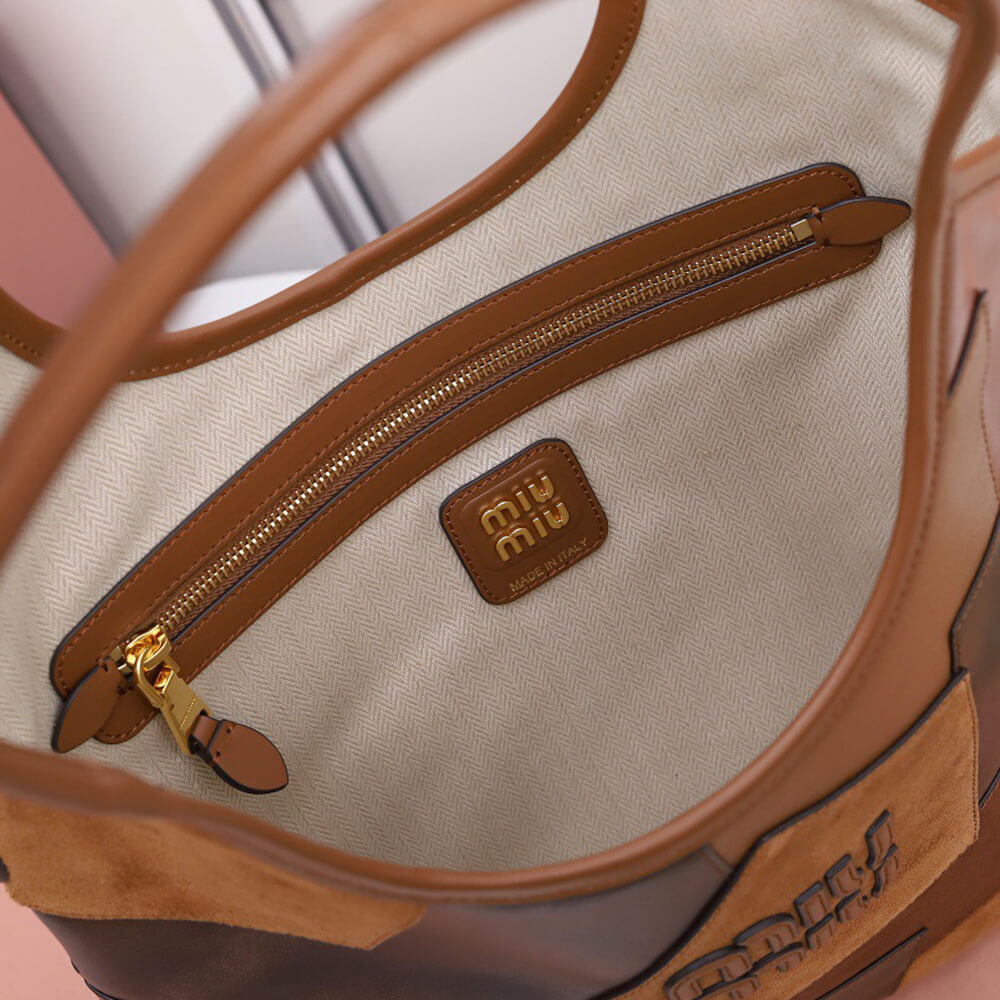 MIUMIU REGULAR IVY leather patchwork bag(HIGH-END GRADE)