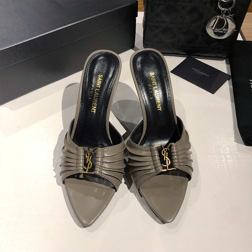 YSL  BABYLONE MULES IN SMOOTH LEATHER