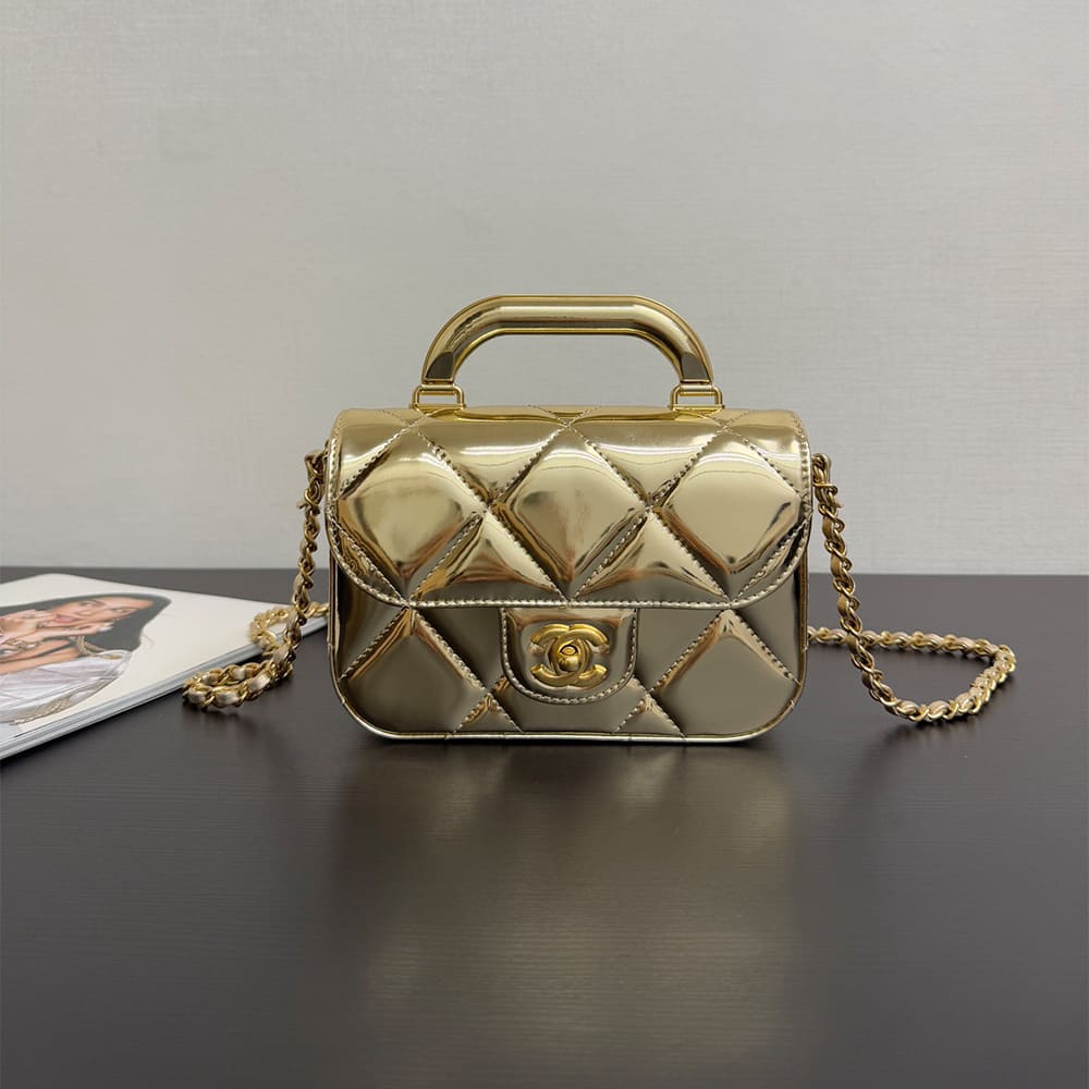 CHANEL Mini Flap Bag with Top Handle(high-end grade)