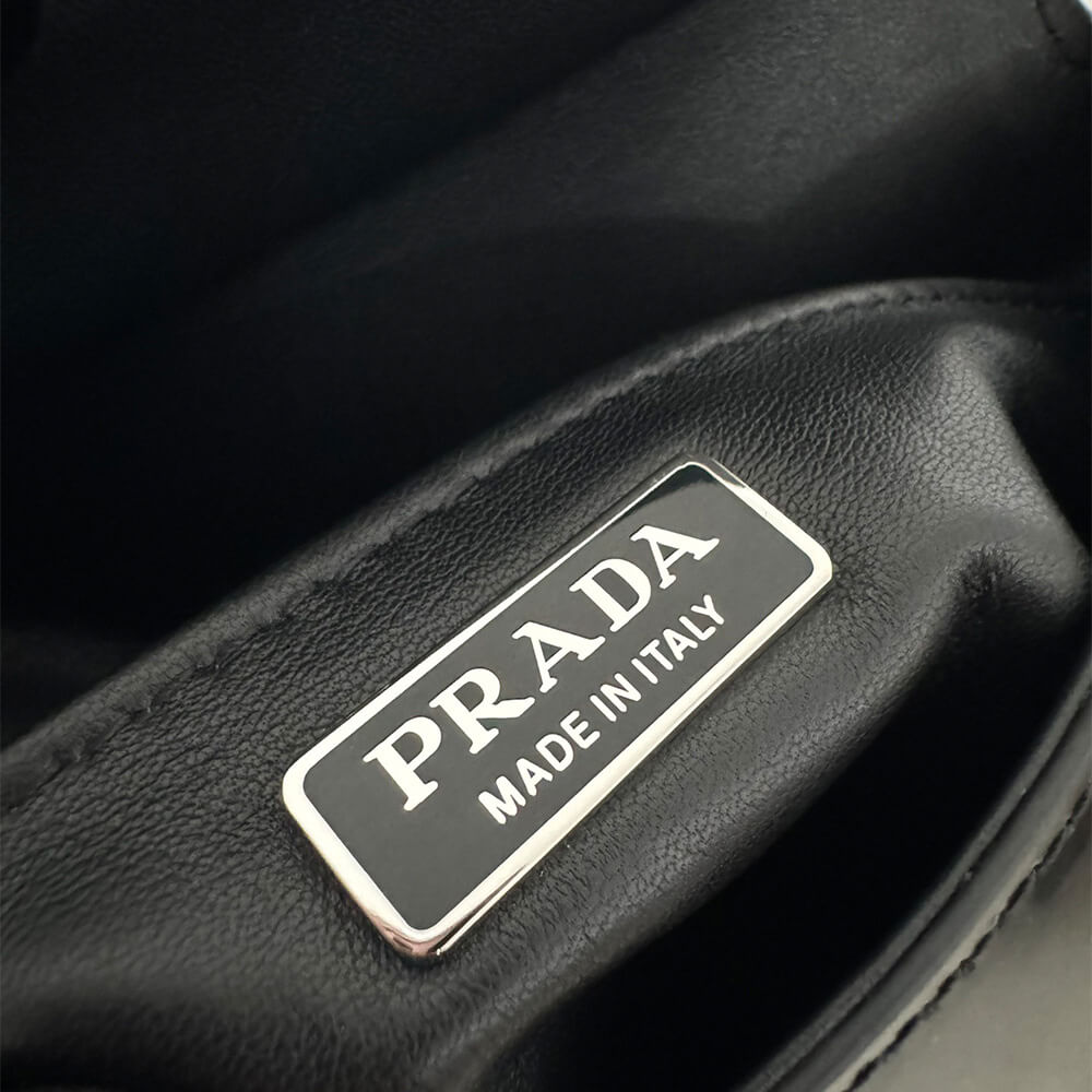 Small Prada Cleo brushed leather shoulder bag with flap