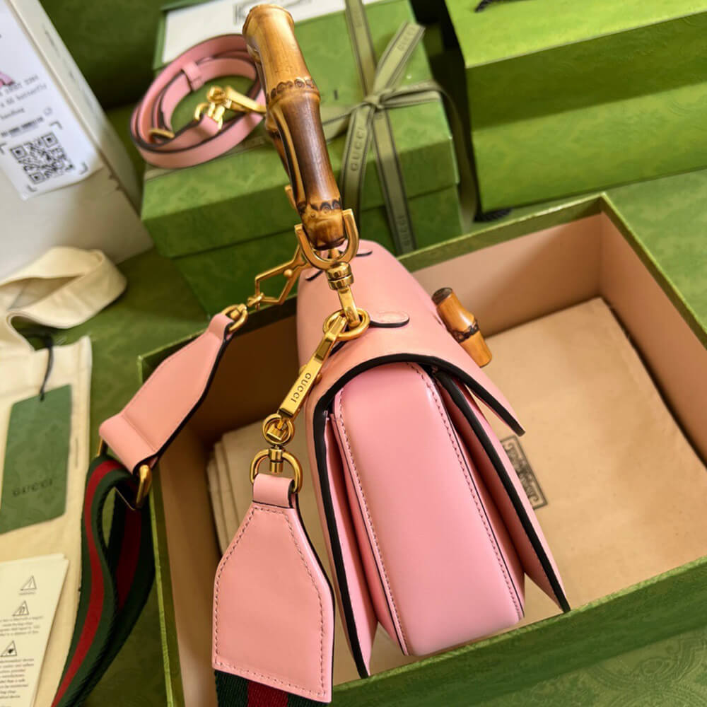 GUCCI BAMBOO 1947 JUMBO GG SMALL TOP HANDLE BAG