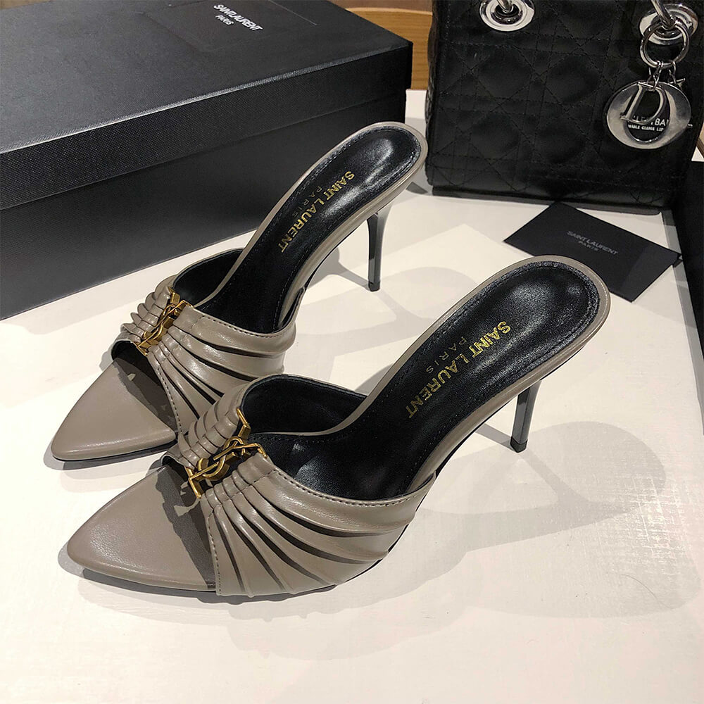 YSL  BABYLONE MULES IN SMOOTH LEATHER