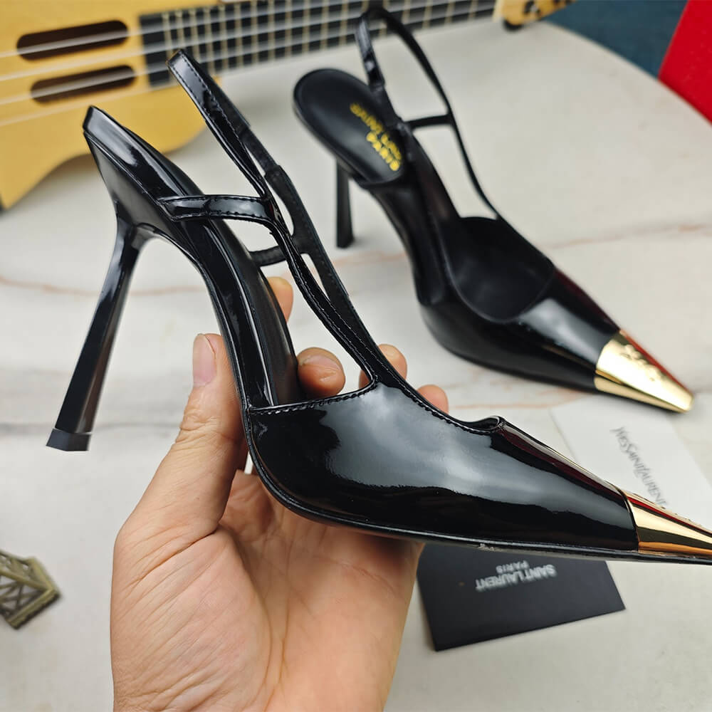 YSL Jeanne Slingback Pumps in Patent Leather